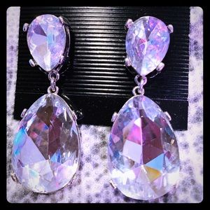 KLJ Kenneth J Lane crystal drop clipped earrings